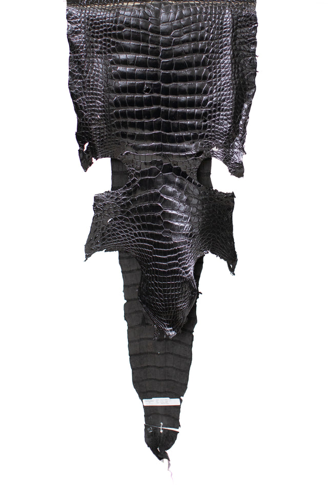 45 cm Grade 4/5 Black Millennium Wild American Alligator Leather - Tag: LA22-0061936