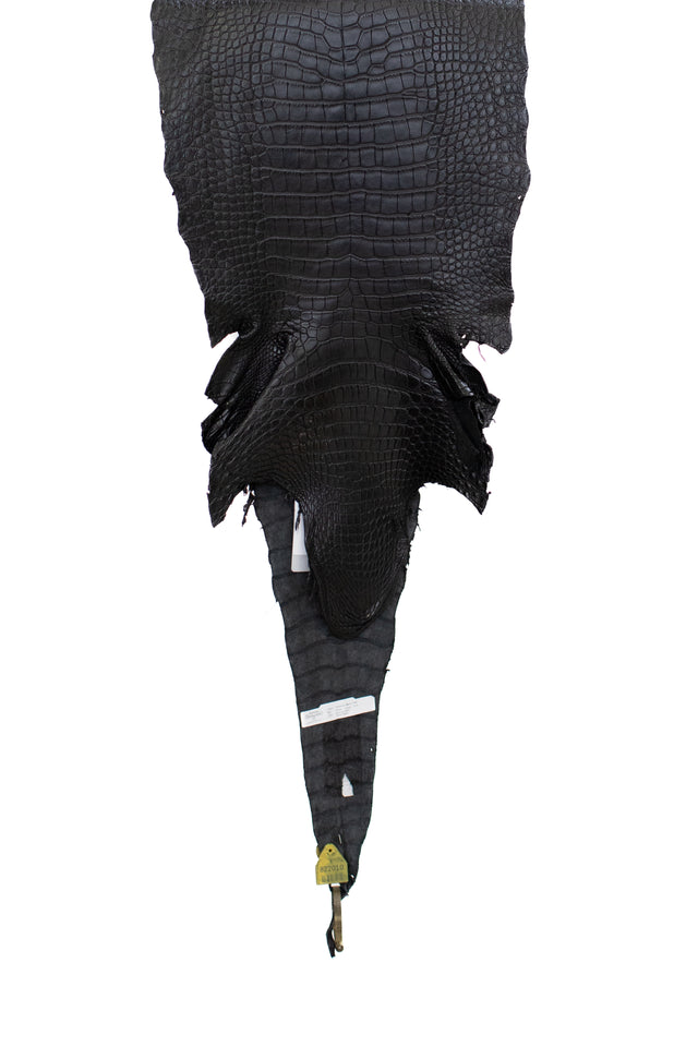 43 cm Grade 2/3 Black Matte Wild American Alligator Leather - Tag: LA16-0010601