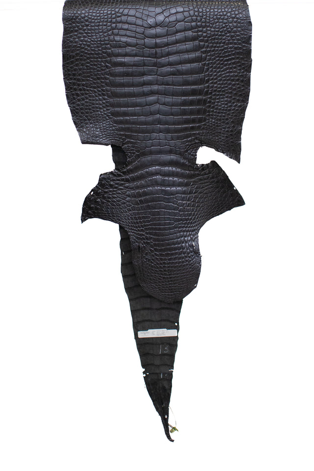 48 cm Grade 3/4 Black Millennium Wild American Alligator Leather - Tag: LA19-0014170