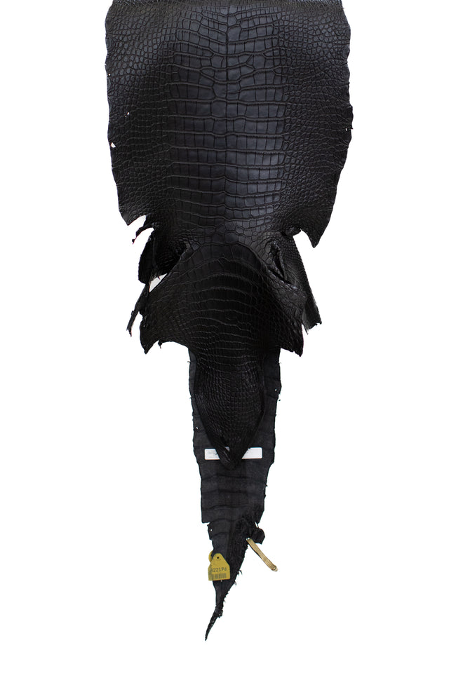 41 cm Grade 1/2 Black Matte Wild American Alligator Leather - Tag: LA16-0016837