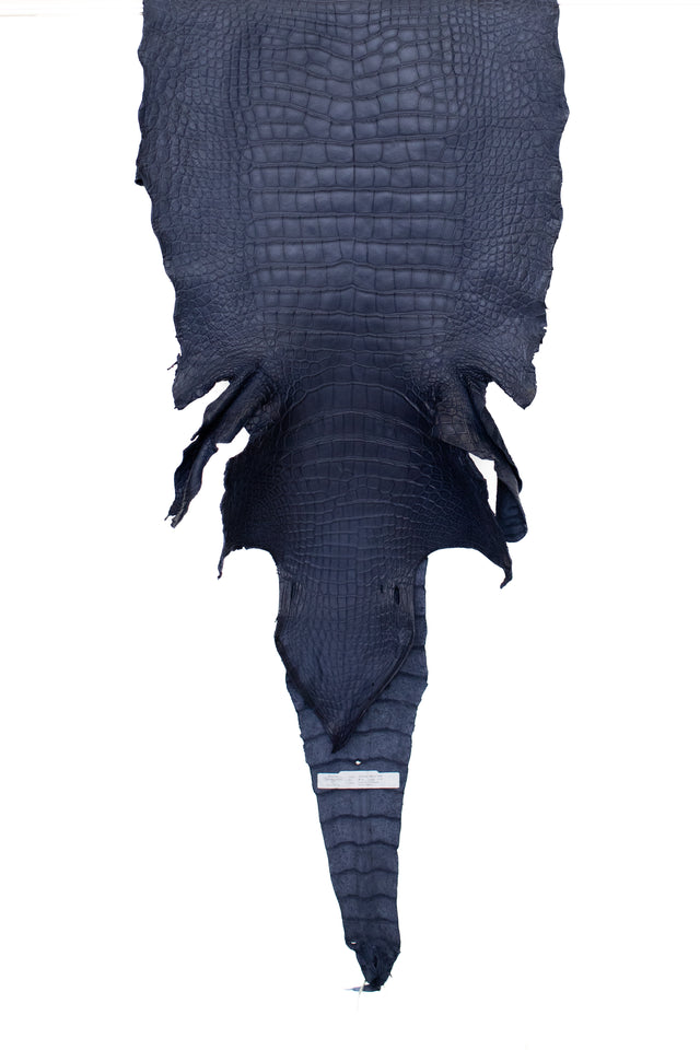 48 cm Grade 2/3 Navy Blue Matte Wild American Alligator Leather - Tag: LA22-0021531