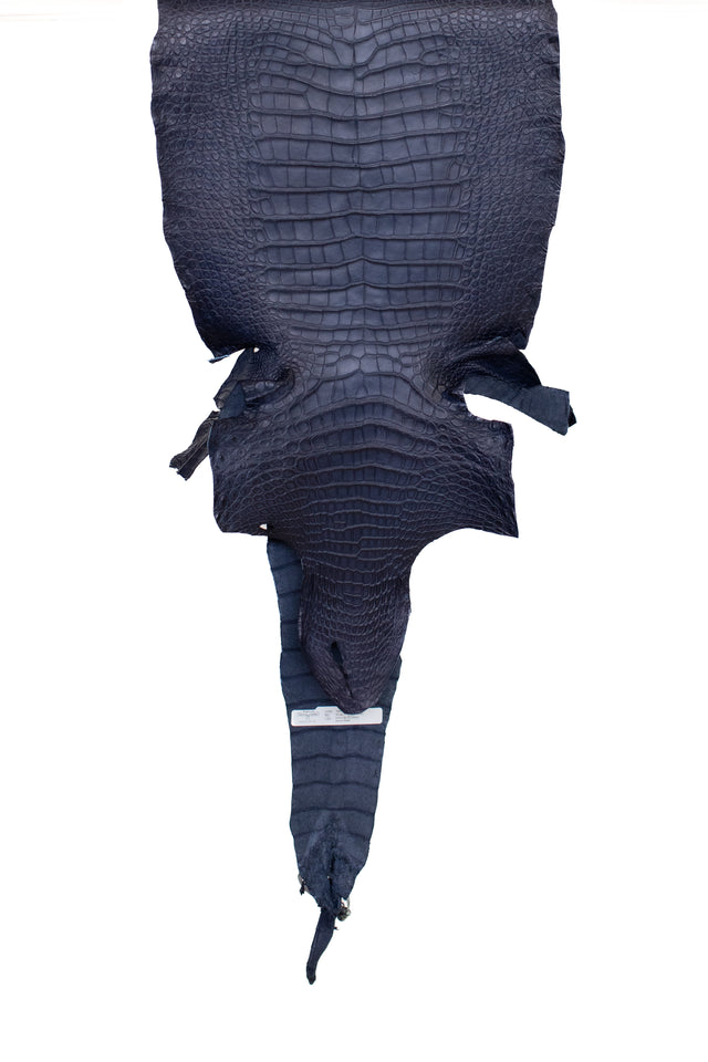 42 cm Grade 2/3 Navy Blue Matte Wild American Alligator Leather - Tag: LA16-0031936