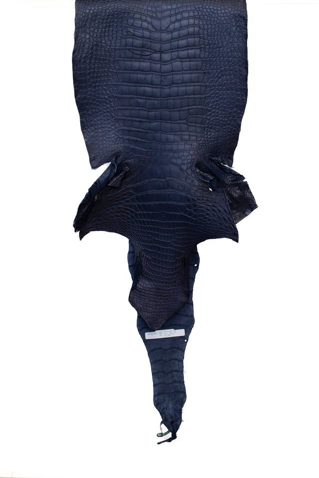 43 cm Grade 2/3 Navy Blue Matte Wild American Alligator leather - Tag: LA19-0036987