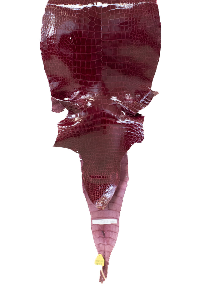 48 cm Grade 2/3 Rubino Glazed Wild American Alligator Leather - Tag: LA16-0039224