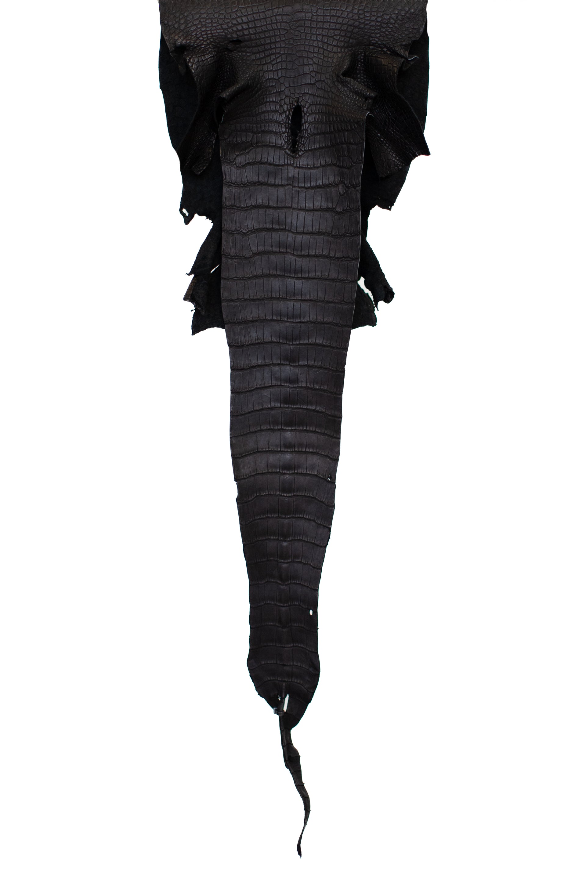 30 cm Grade 2/3 Black Matte Wild American Alligator Leather - Tag: LA21-0101512