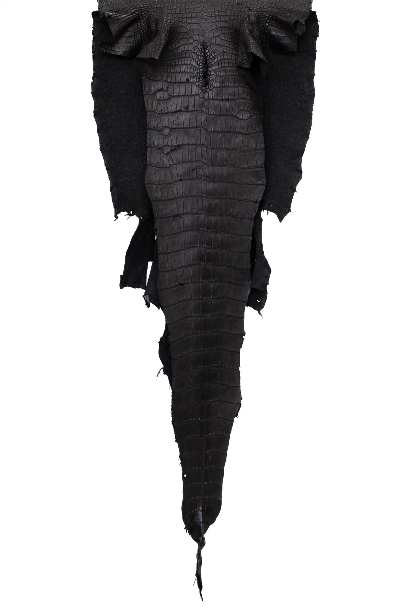 41 cm Grade 2/3 Black Matte Wild American Alligator Leather - Tag: LA21-0101557