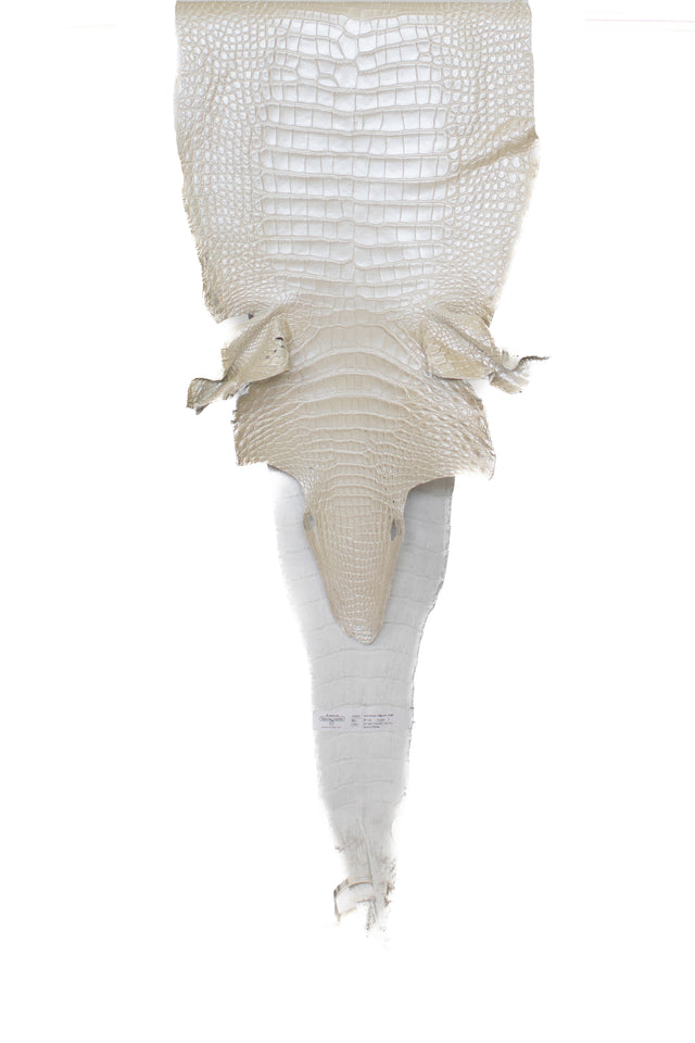 32 cm Grade 1 Ivory Pearl Matte Farm Raised American Alligator Leather - Tag: LA17-0274754