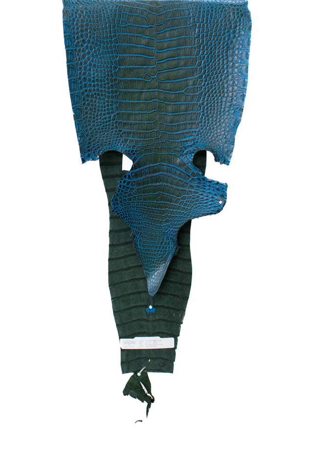 31 cm Grade 1 Forest Green/ Blue Antique Farm American Alligator Leather - Tag: LS20-0376808