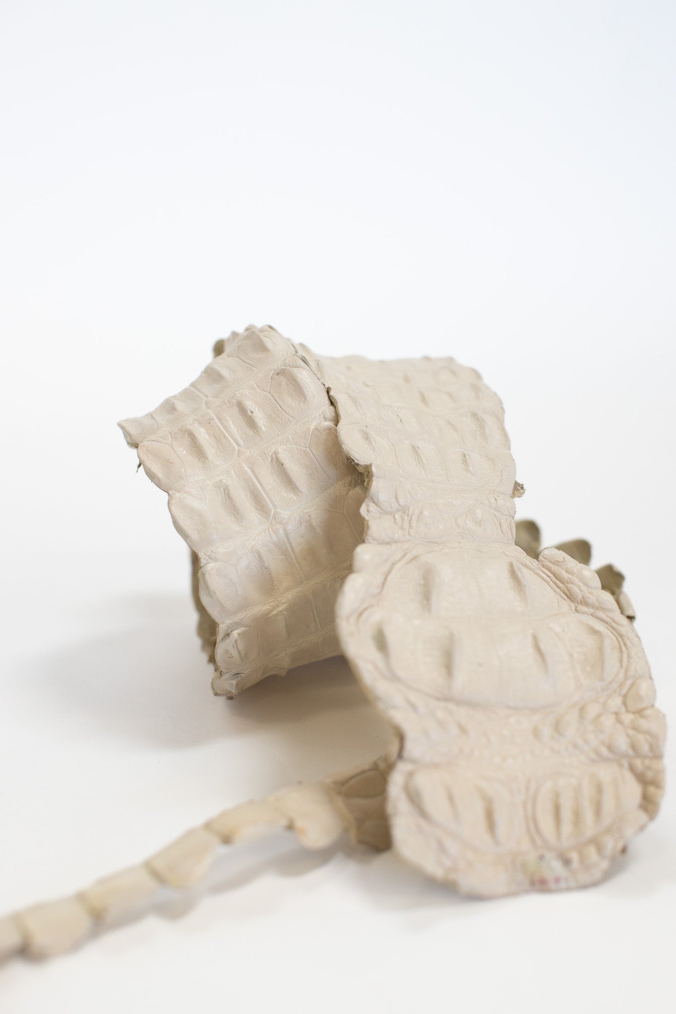 90-99 cm Grade 1 Bone Matte Nile Crocodile Backstrap Leather