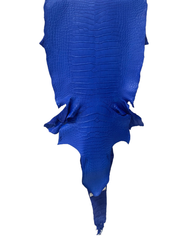 44 cm Grade 2/3 Mod Blue Matte Wild American Alligator Leather - Tag: LA17-0051838