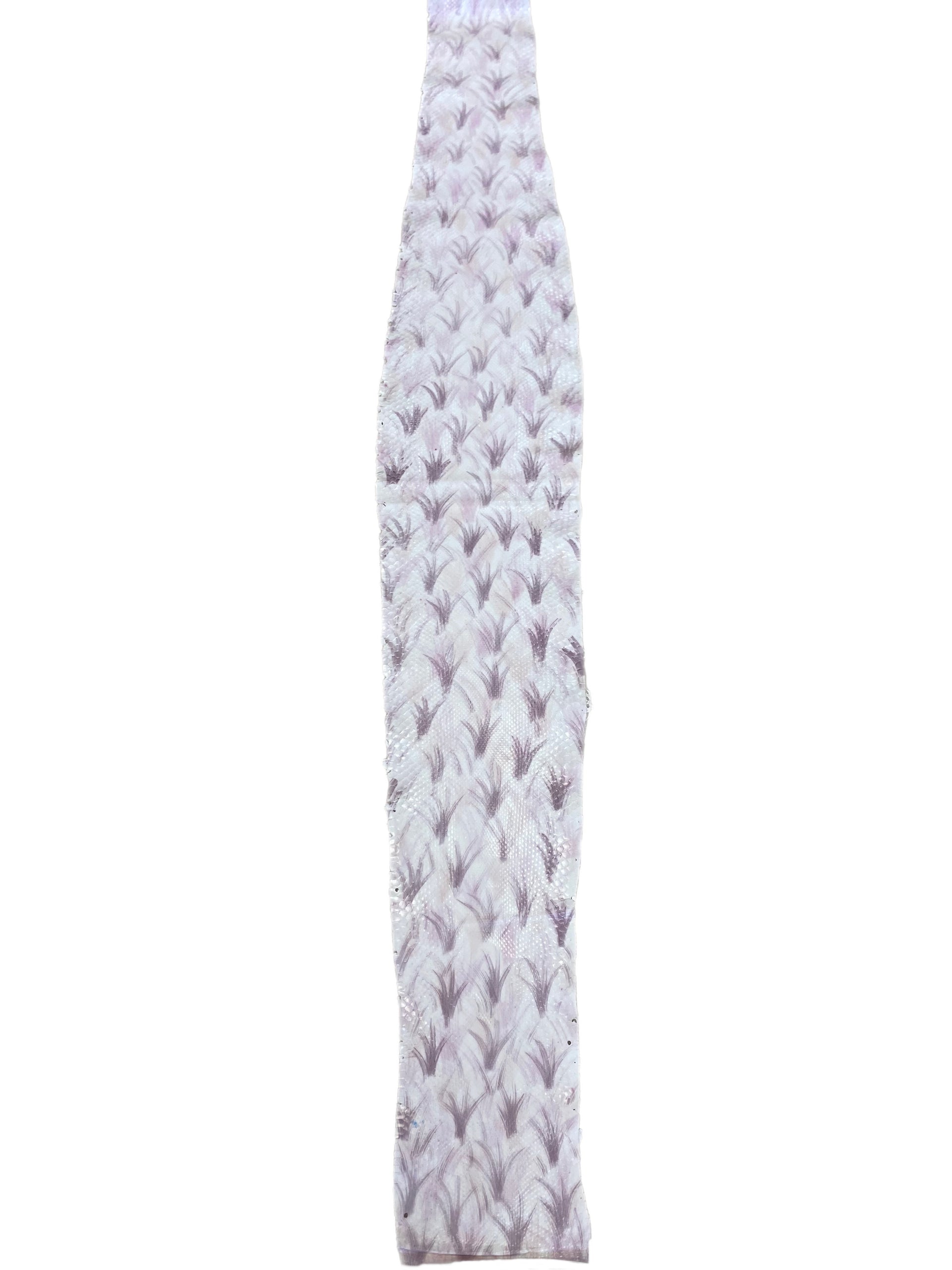 1.95 M Front Cut White and Lavender Glazed Python Leather