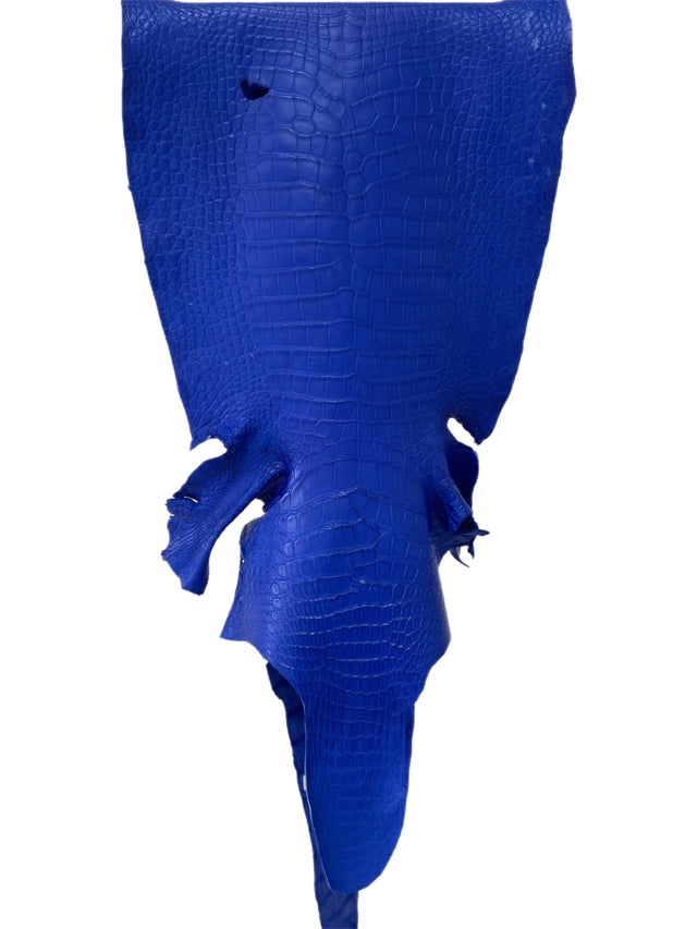 40 cm Grade 3/4 Mod Blue Matte Wild American Alligator Leather - Tag: LA21-0101565