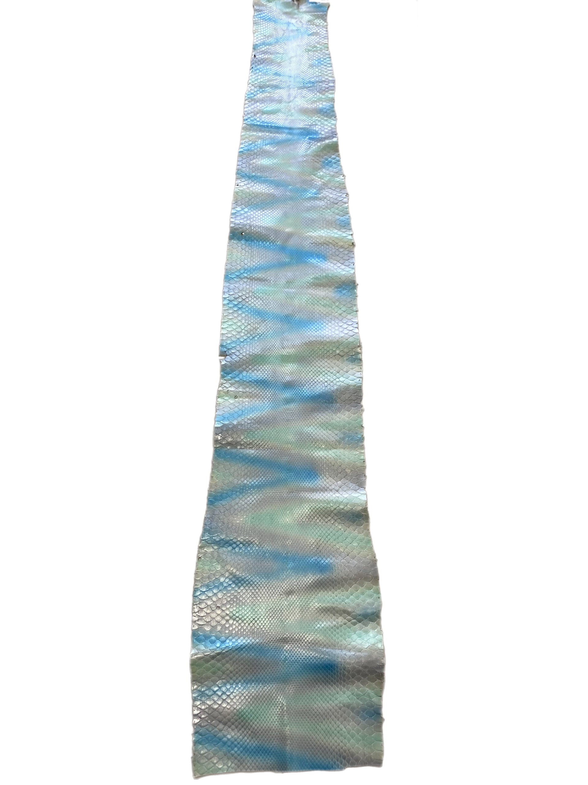 1.6 Meter Front Cut Silver/Blue/Green Python Leather