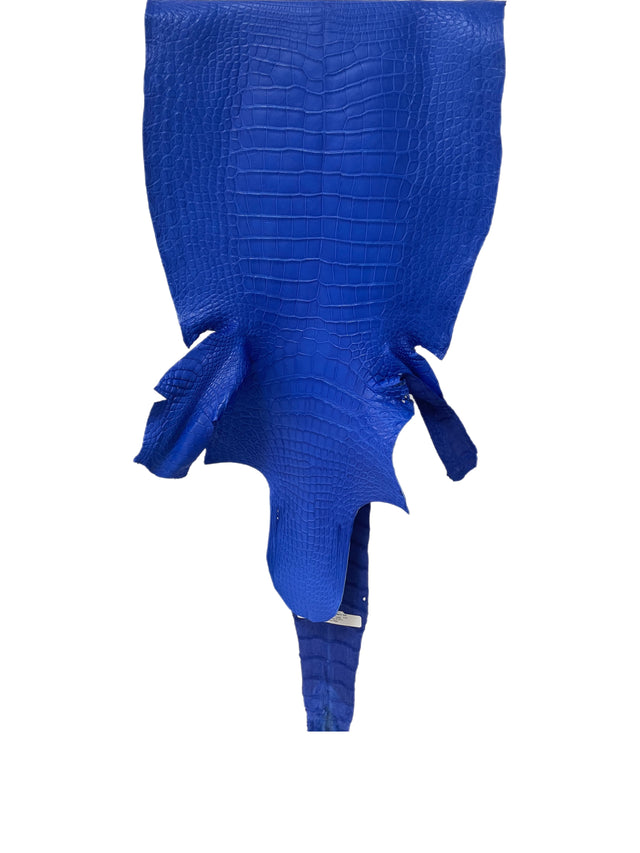 44 cm Grade 2/3 Mod Blue Matte Wild American Alligator Leather - Tag: LA17-0034165