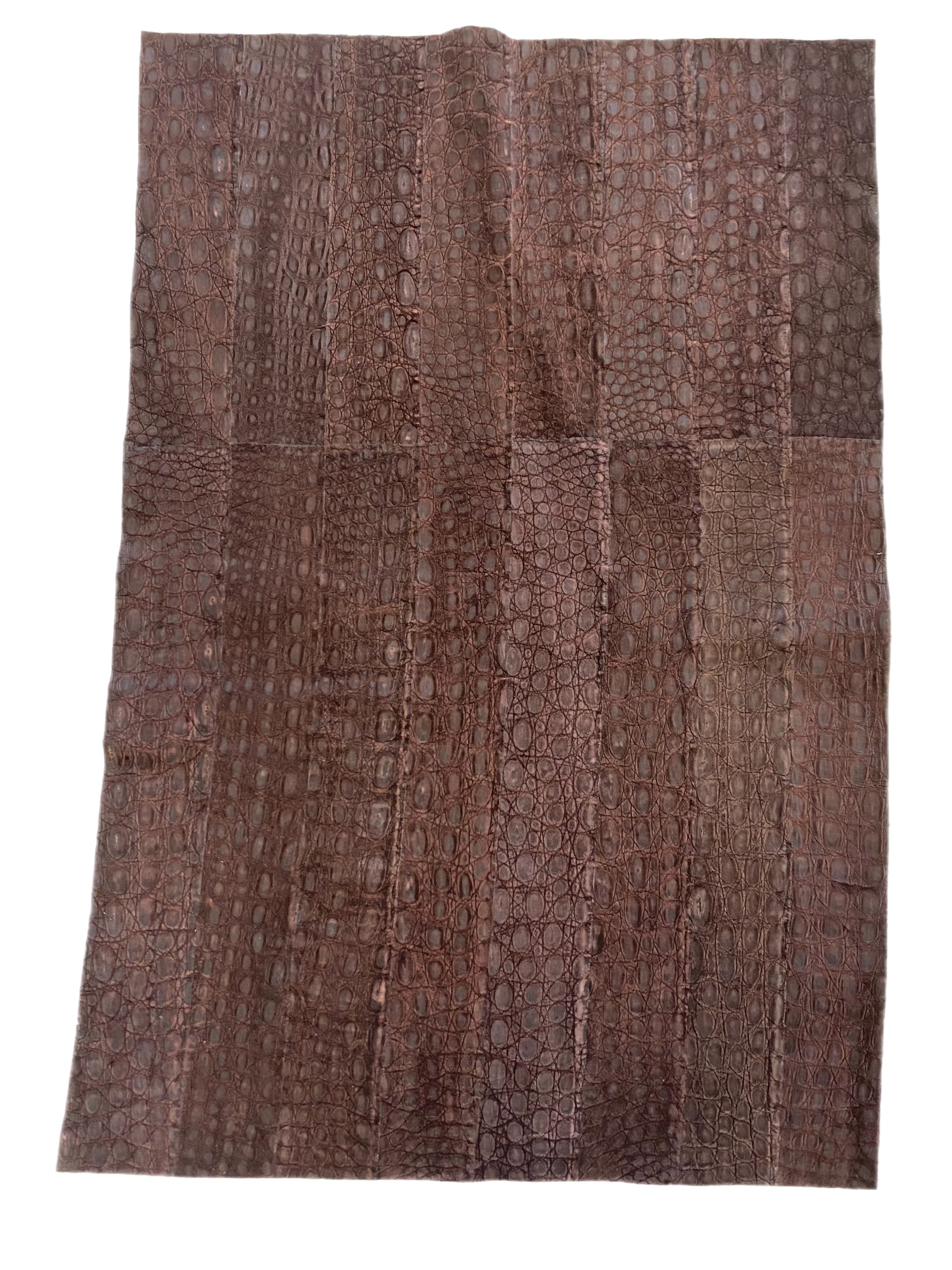 80 X 50 Cm Dark Brown Nubuck Crocodile Leather Panel